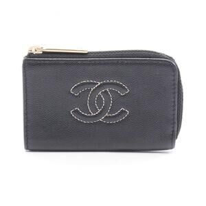 Chanel Coco Mark Wallet with Coin Purse, Grained Calfskin Leather, Women's, B...